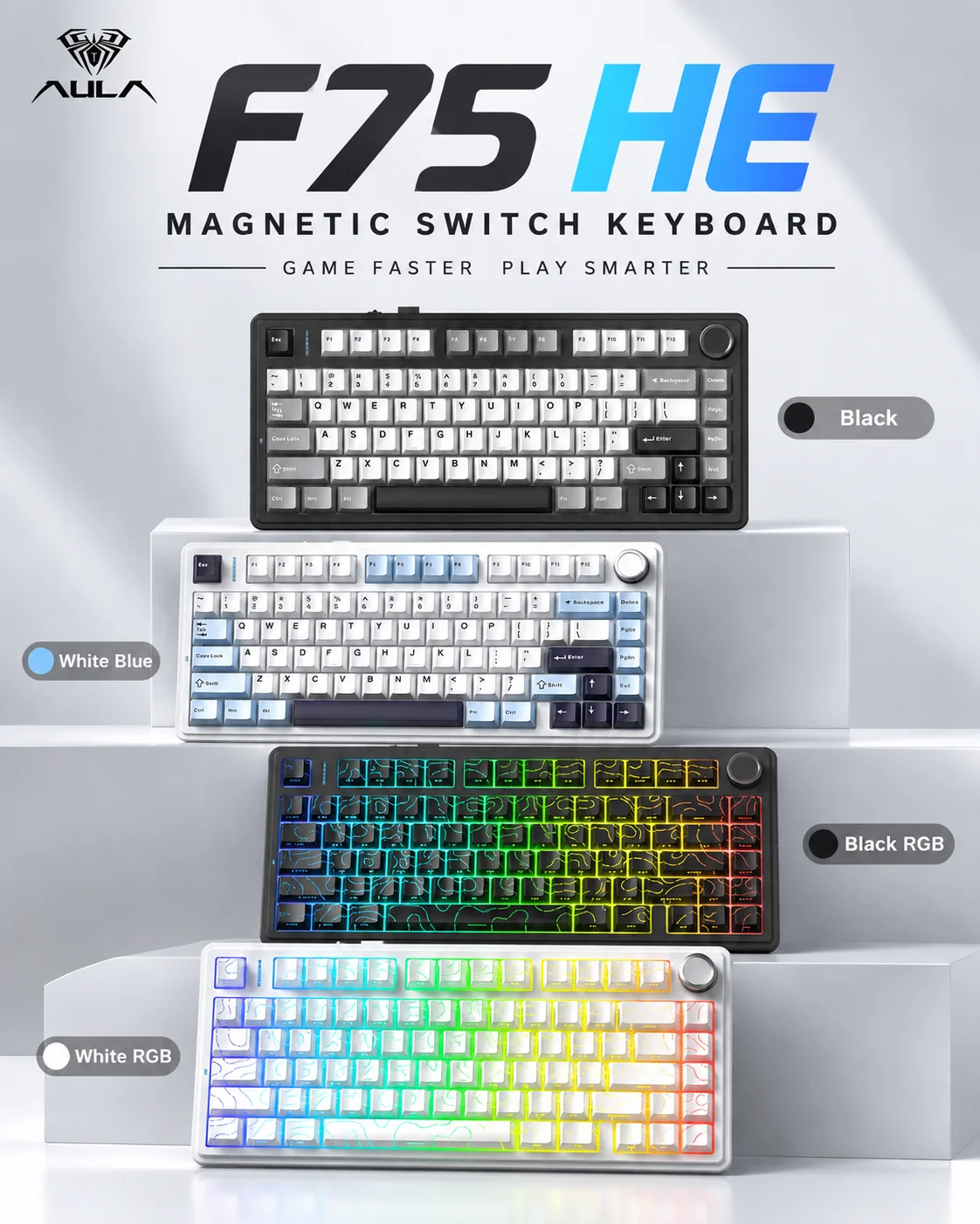 Gaming Keyboard Hall Effect Switches - AULA F75 HE Magnetic Keyboard 75%